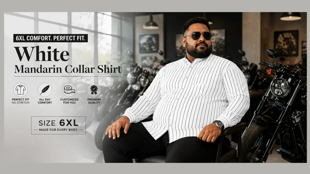 White Mandarin Collar Shirt